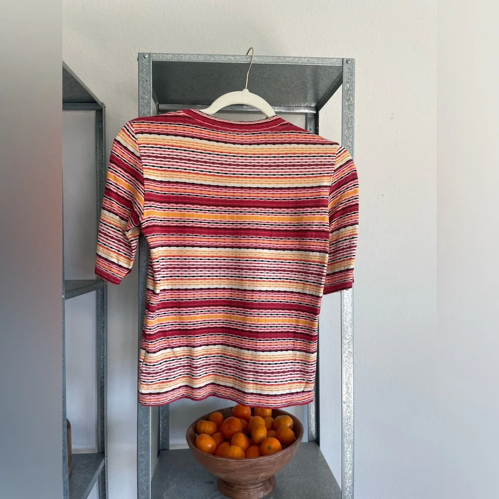 Top shop women’s casual tee, striped multicolored - Picture 3 of 3